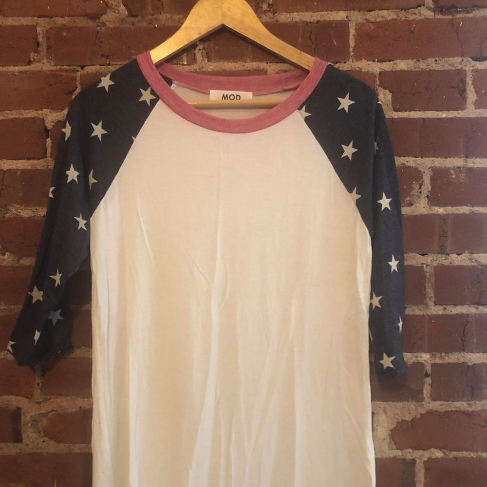 MOD Boutique Flag Themed Three Quarter Shirt